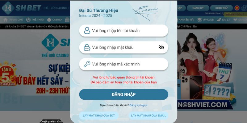 Lấy lại mật khẩu qua số điện thoại hoặc là email